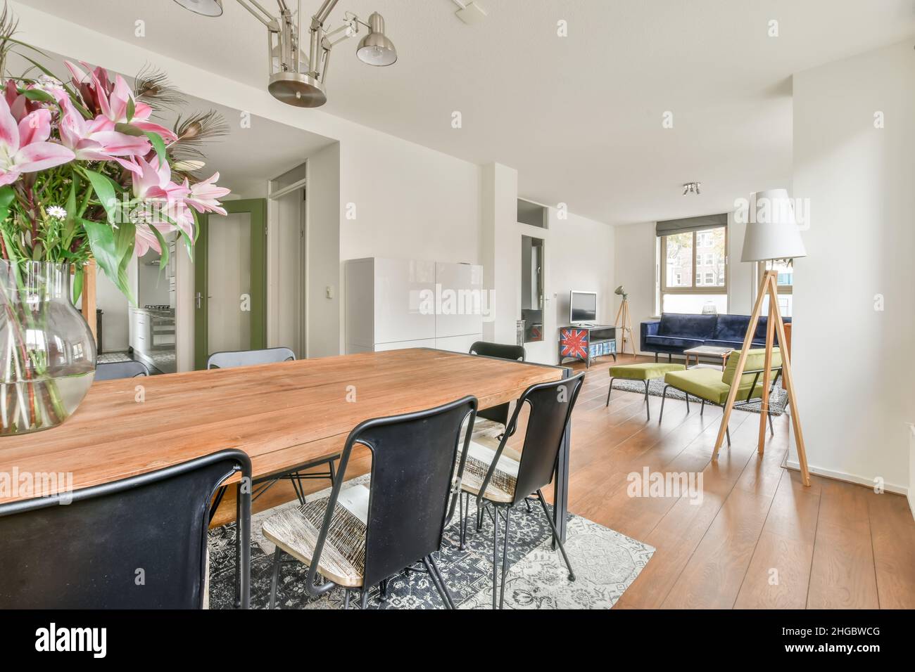 Interior design of clean and bright dining room Stock Photo - Alamy