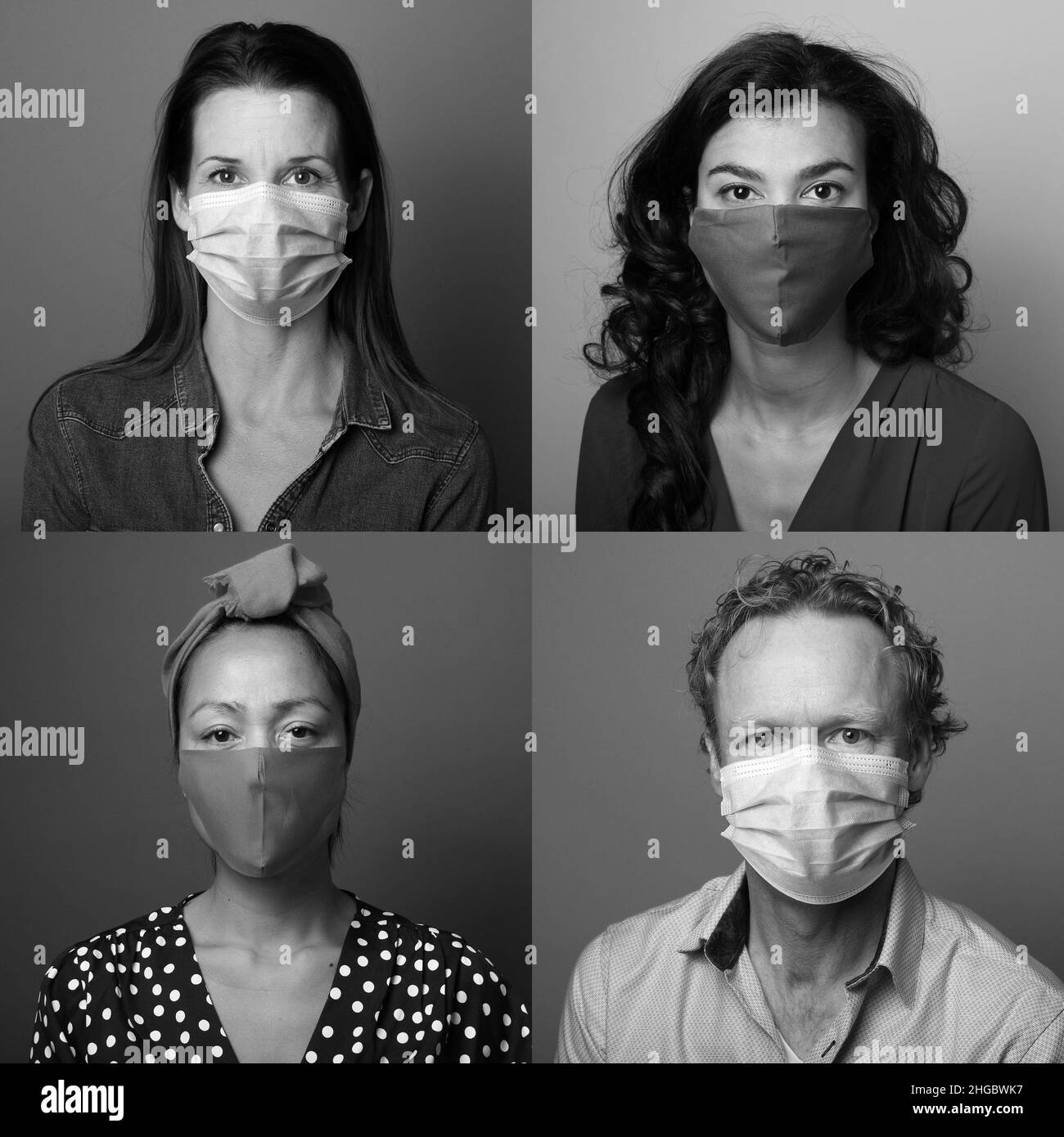 Sick woman wearing mask Black and White Stock Photos & Images - Alamy