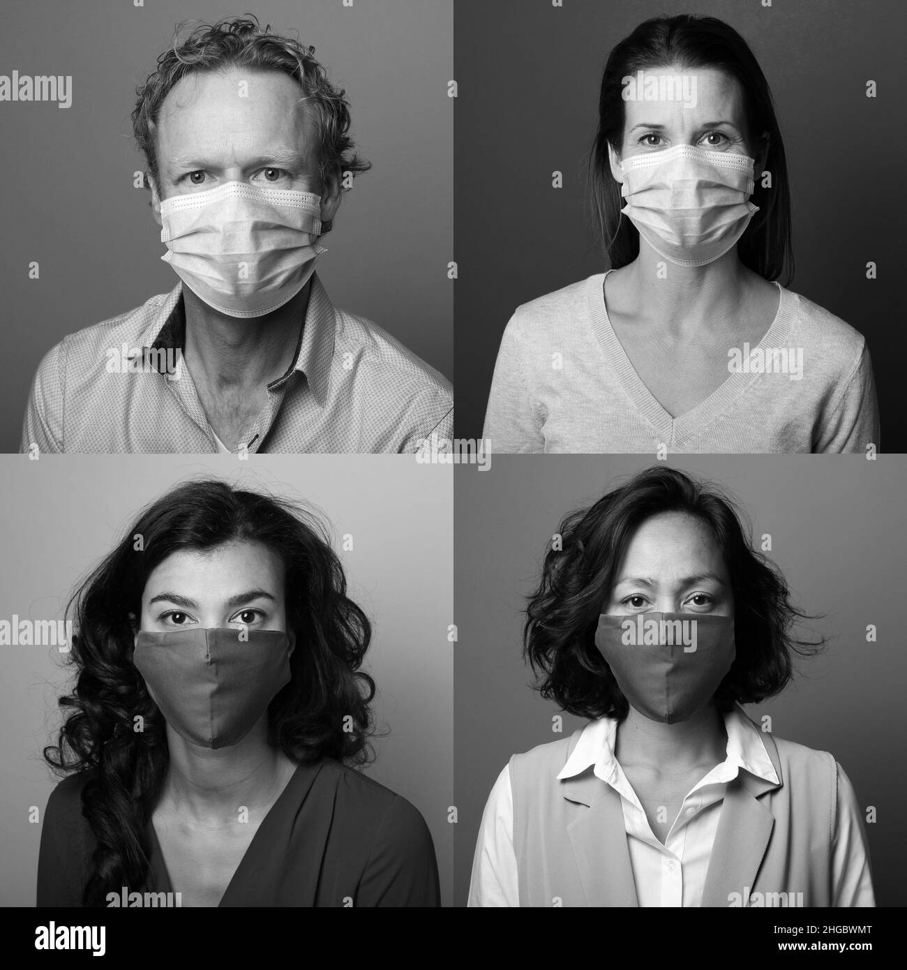Sick woman wearing mask Black and White Stock Photos & Images - Alamy