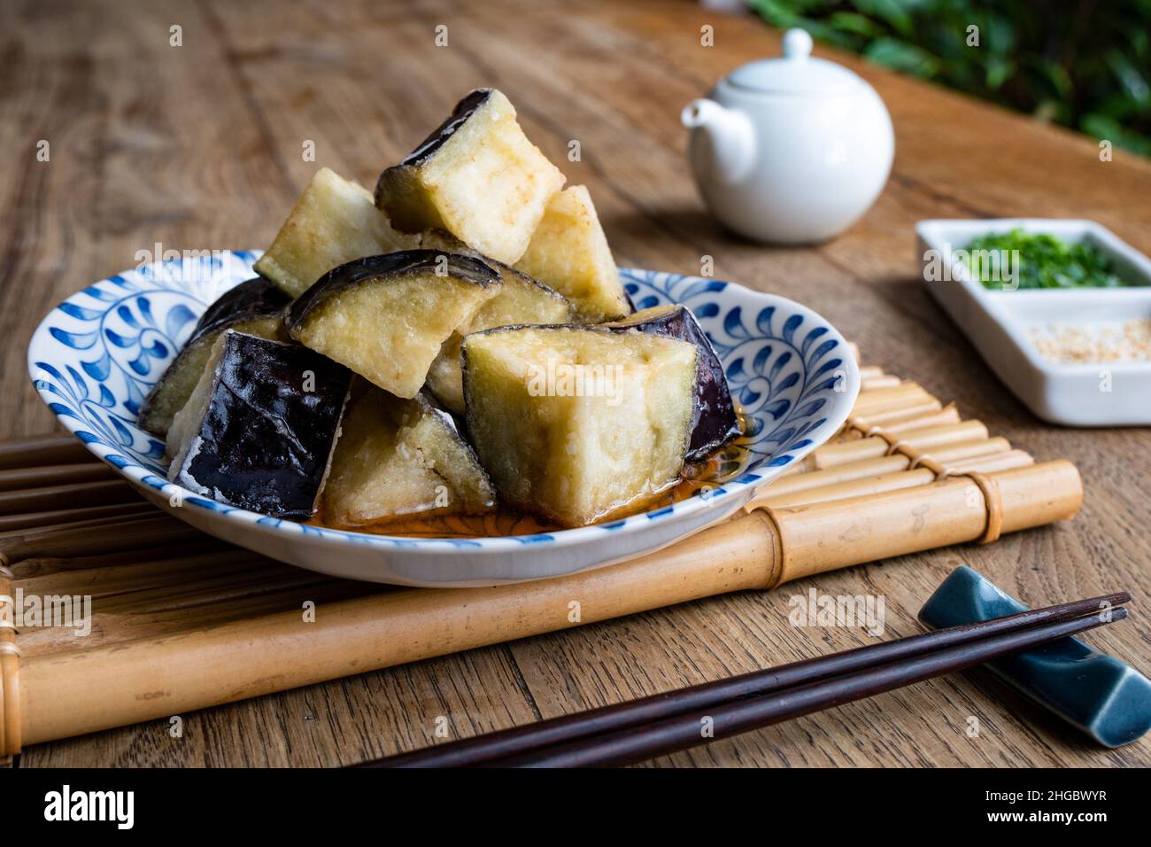 Japanese tempura eggplant Stock Photo Alamy
