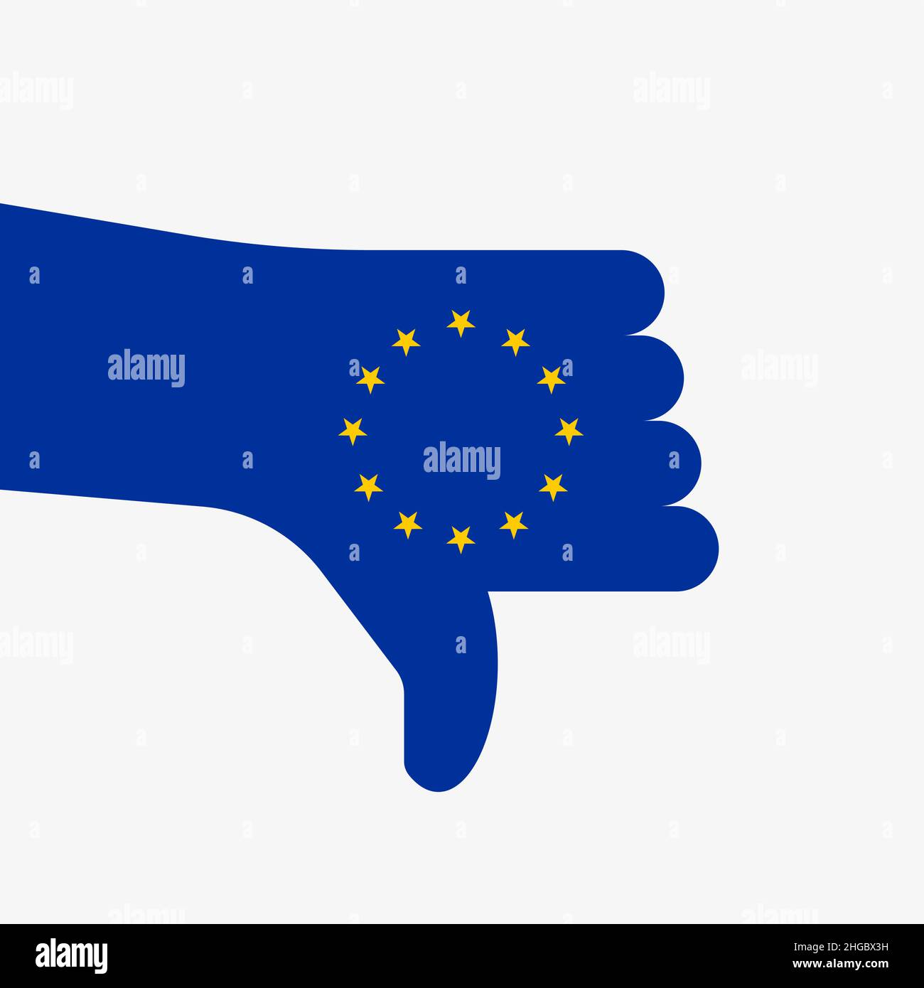 European union flag thumb down vector illustration Stock Vector