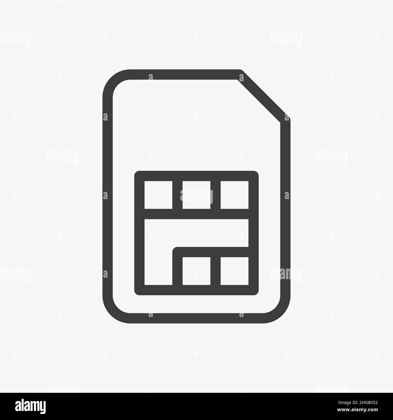 Sim card icon vector isolated on white background. Stock Vector