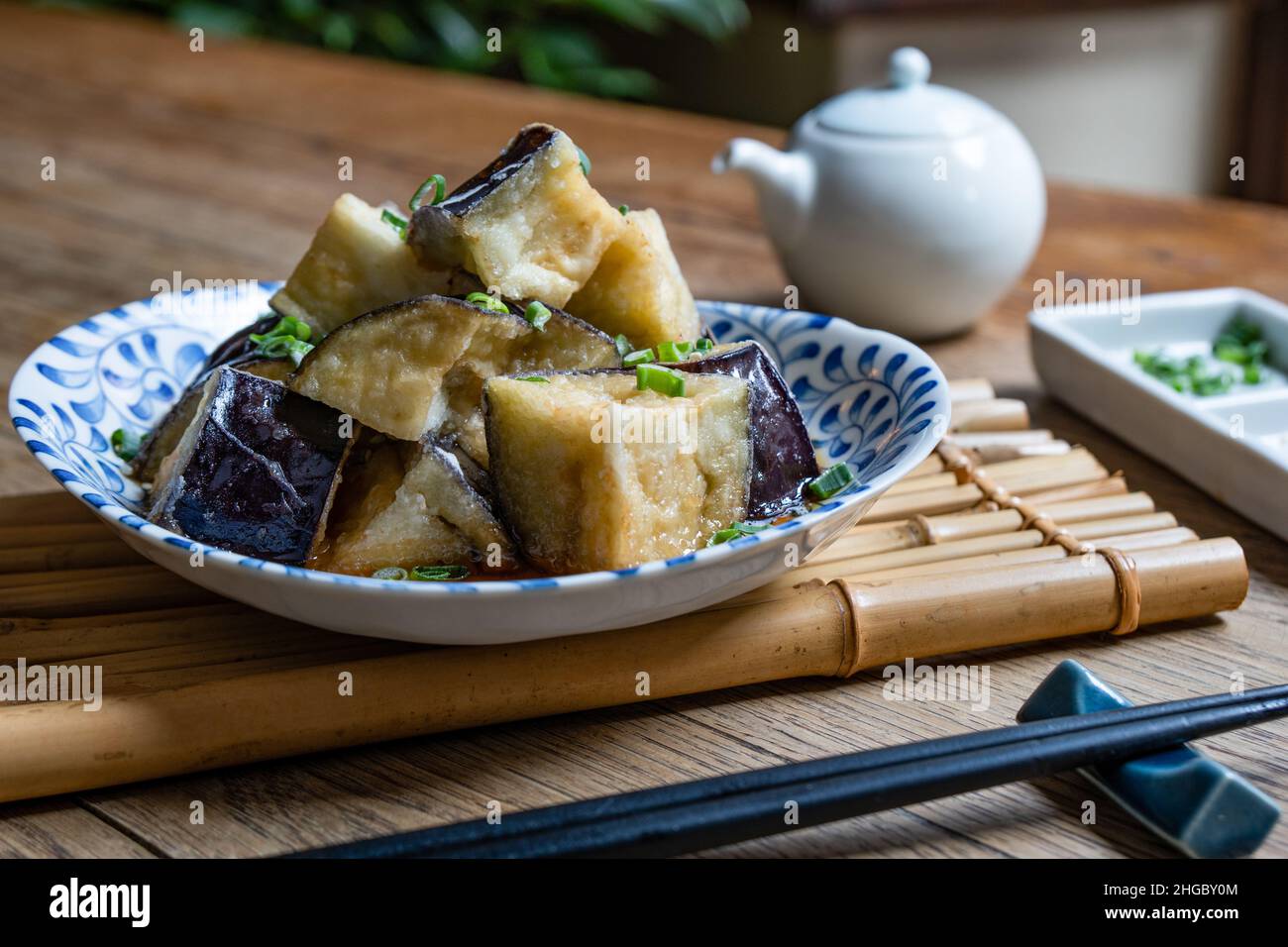 Japanese tempura eggplant Stock Photo Alamy