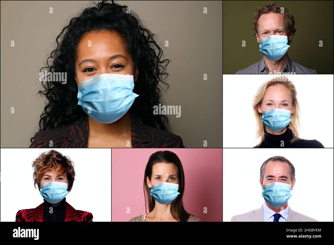 Beautiful people wearing a mouth mask Stock Photo - Alamy