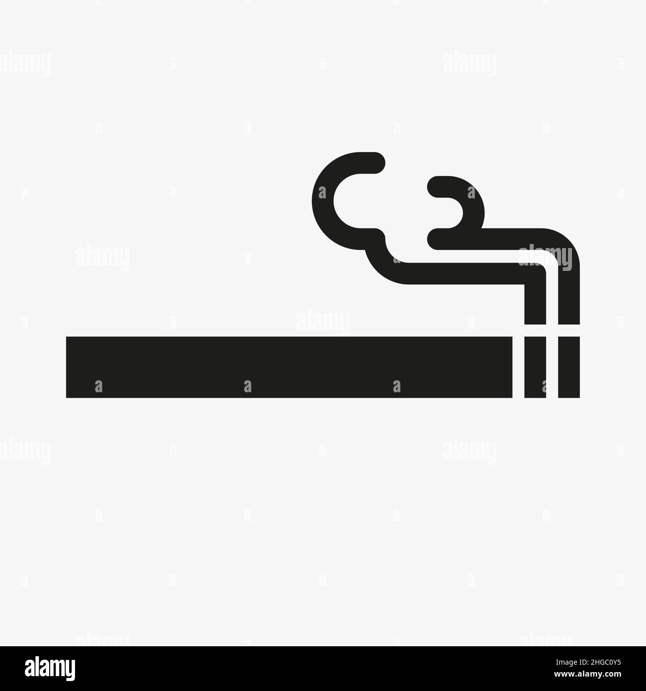 Cigarette black vector icon. Simple smoking sign Stock Vector