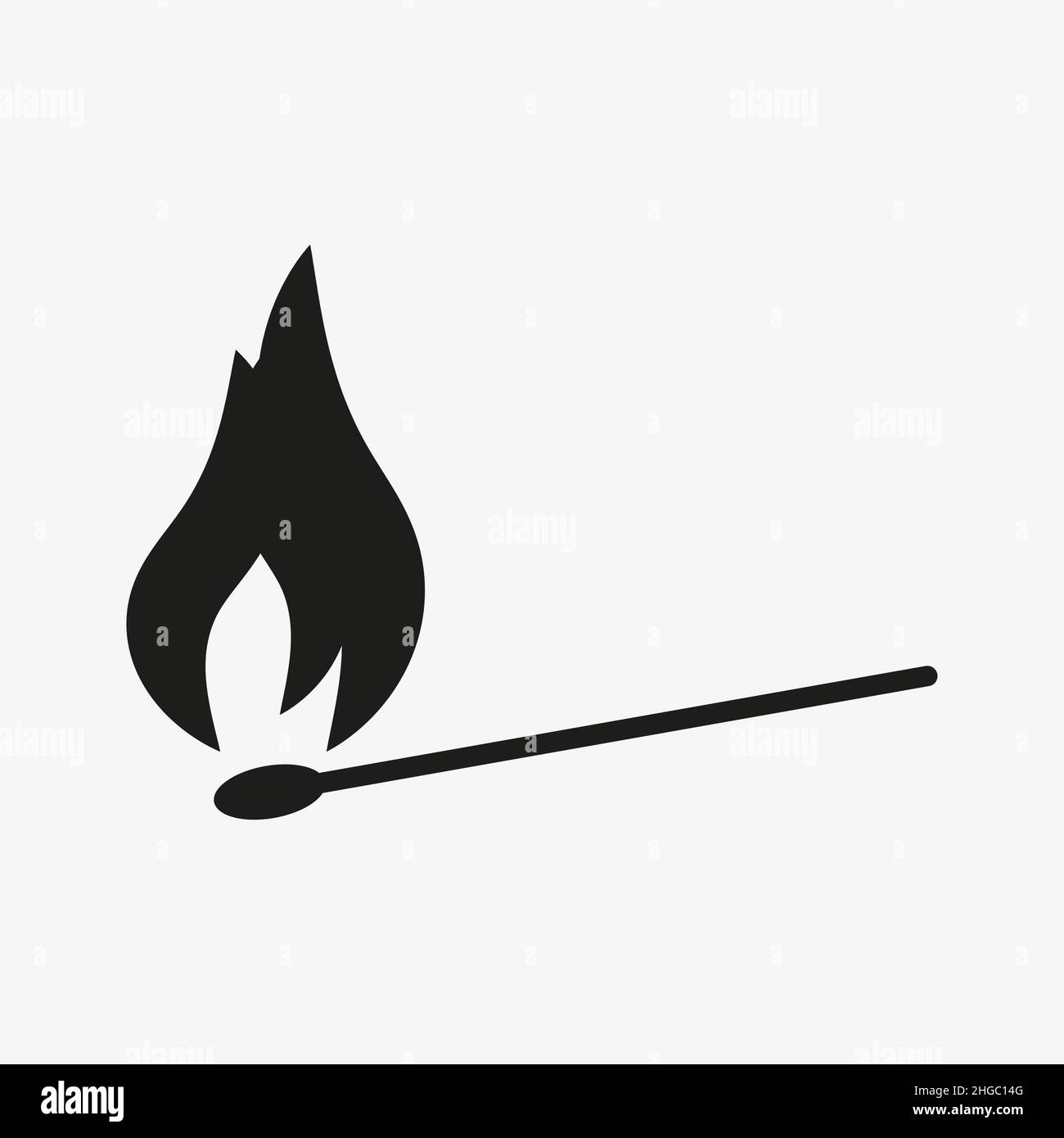 Match and flame vector icon. Fire symbol Stock Vector Image & Art - Alamy