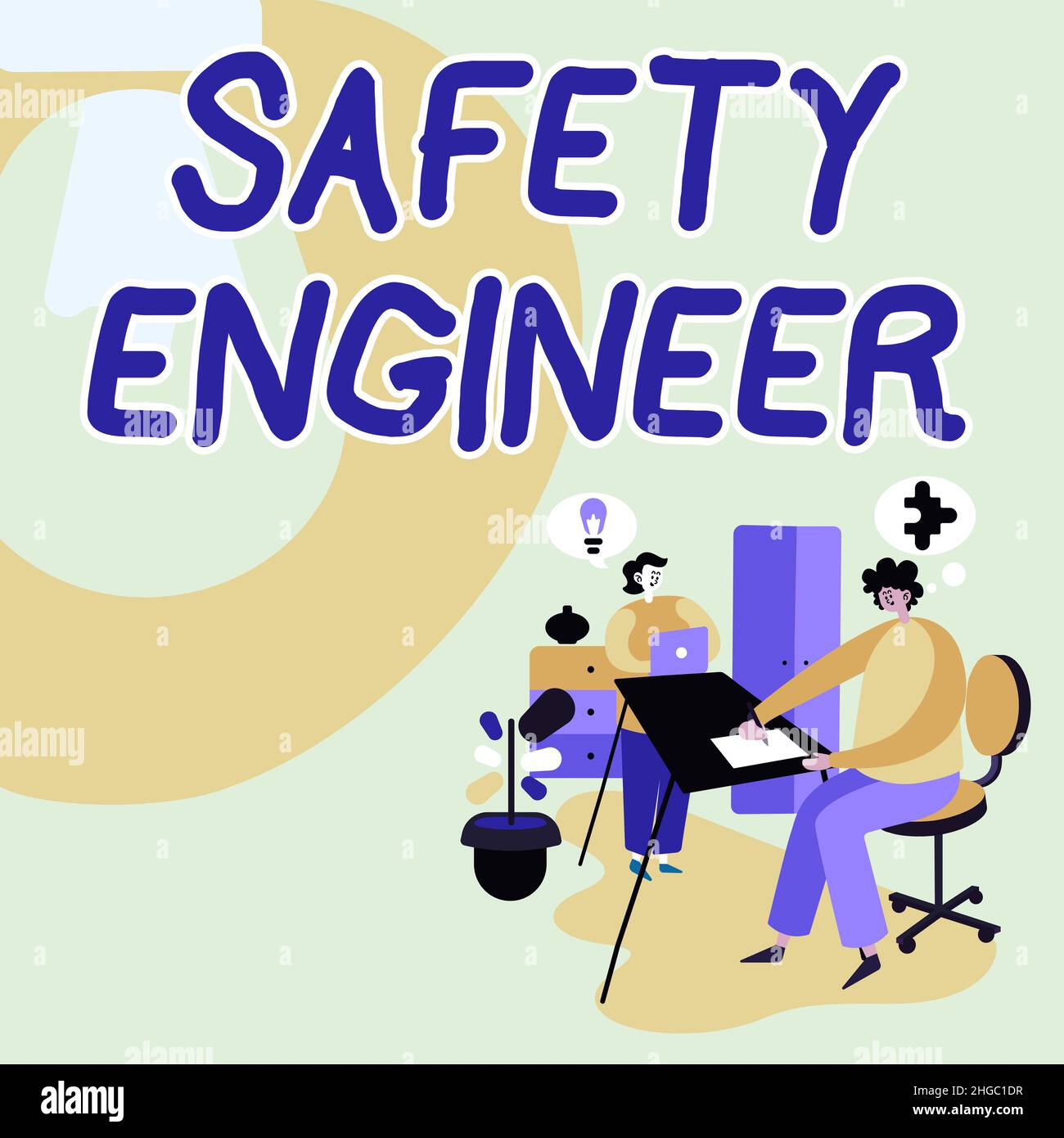 Hand writing sign Safety Engineer. Business overview person who ...