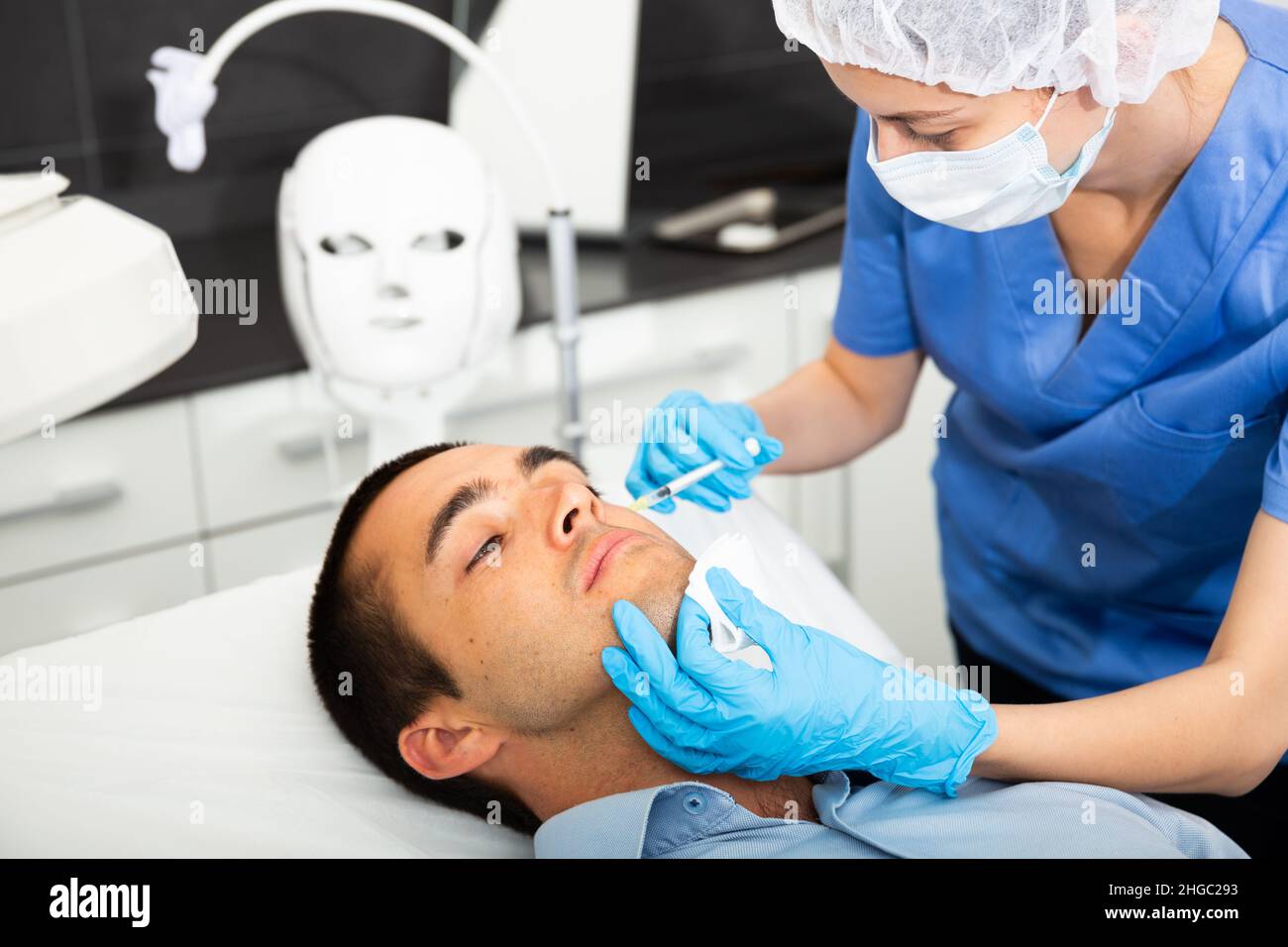 Person Getting Face Injection Face injections hi-res stock photography and images - Alamy