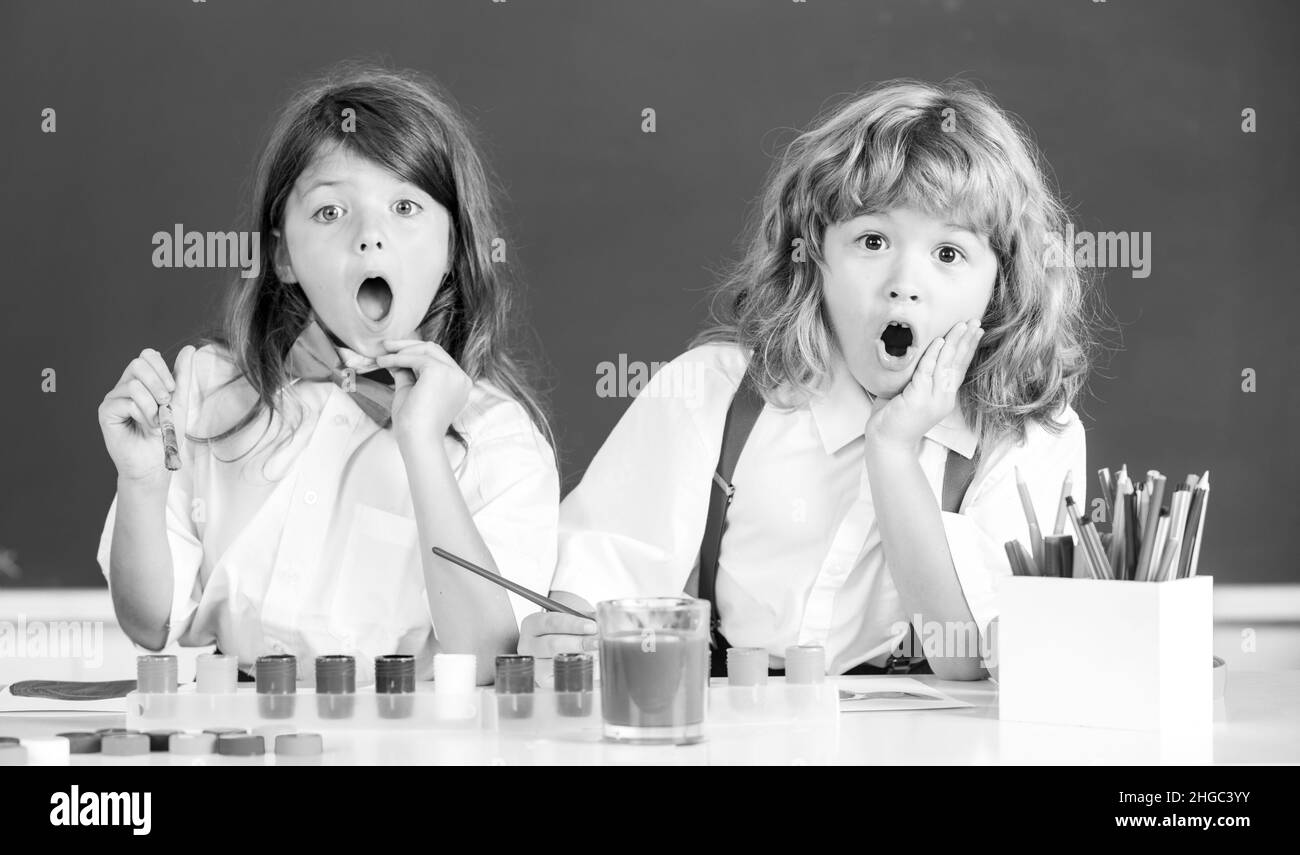 Amazed school girl childhood Black and White Stock Photos & Images - Alamy