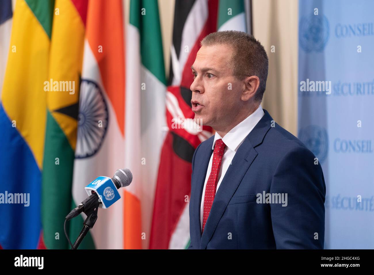 New York, NY - January 19, 2022: Ambassador Gilad Erdan, Permanent ...