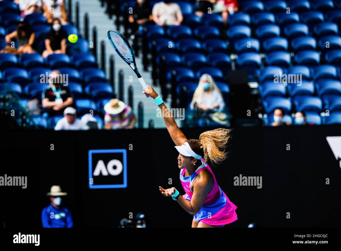 Melbourne Australia 17th Jan 22 Japanese Naomi Osaka In Action During The Australian Open 22 Round 1 Match Of The Grand Slam Against Camila Osorio Of Colombia At Rod Laver Arena In