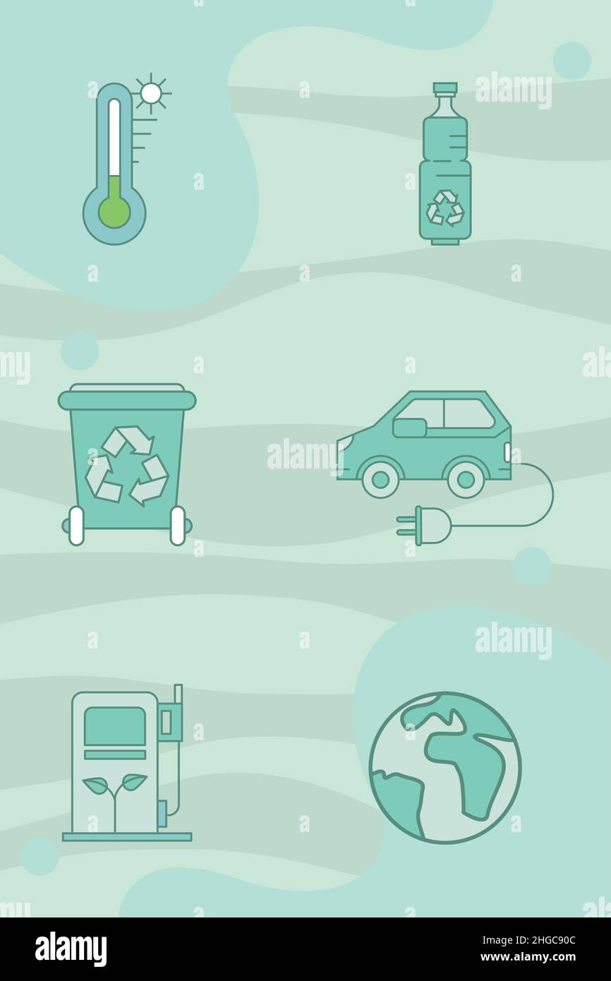 six eco friendly icons Stock Vector Image & Art - Alamy