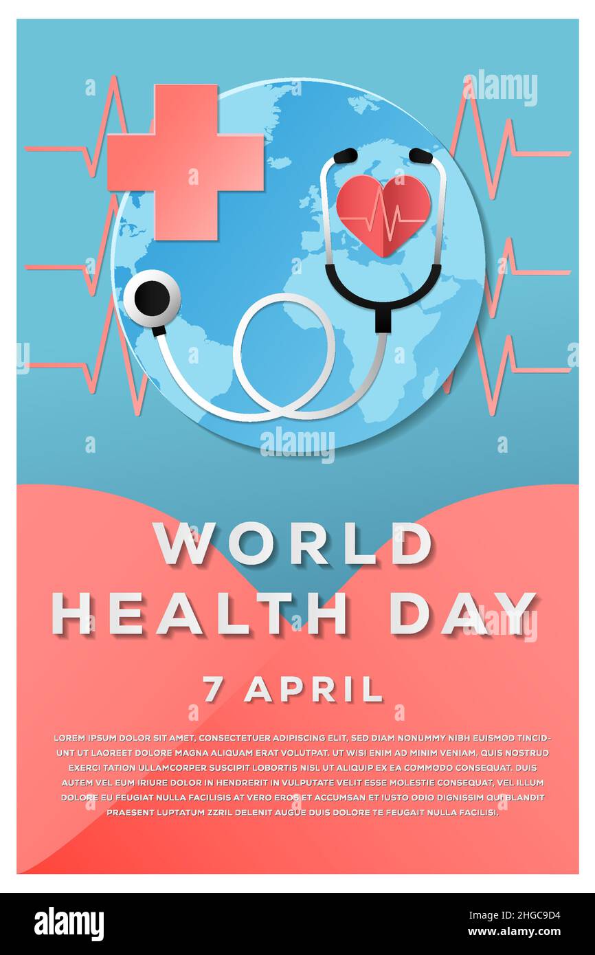 world health day poster banner design. vector design illustration