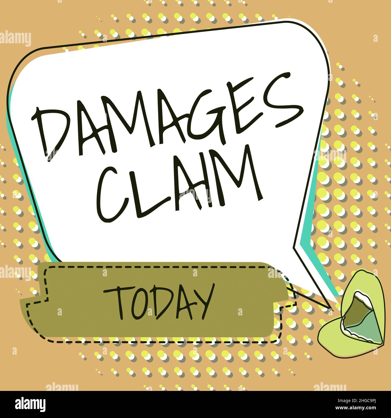 Compensation For Damage Sign Writing displaying text Damages Claim. Word Written on seeks to repair ...
