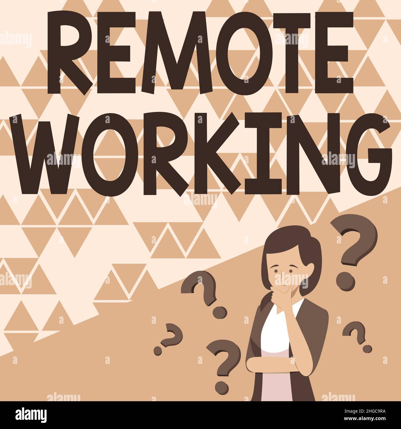Conceptual display Remote Working. Business concept style that allows ...