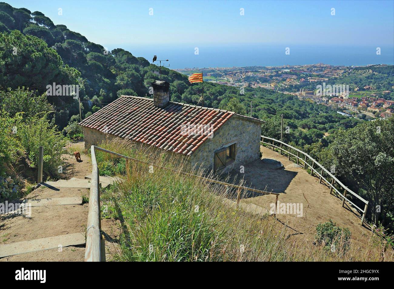 Shelter of the Ferreria in Teià of the region of Maresme province of Barcelona,Catalonia,Spain Stock Photo