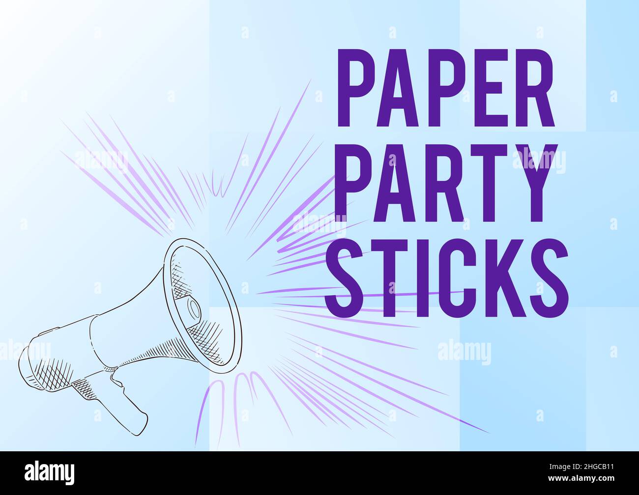 Handwriting text Paper Party Sticks. Business showcase hard painted paper  shaped used for signs and emoji Illustration Of A Loud Megaphones Speaker  Stock Photo - Alamy