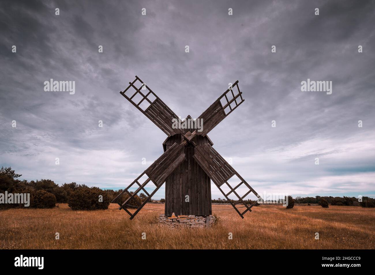 Beautiful windmills of Sweden Stock Photo