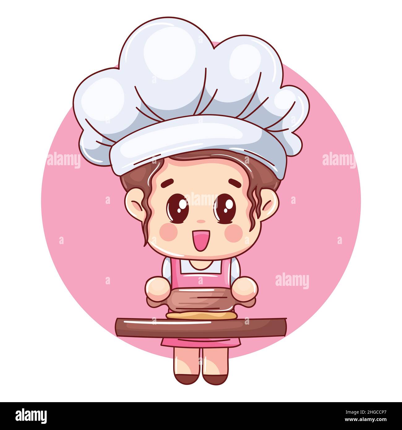 Baker working dough bakery Stock Vector Images Alamy