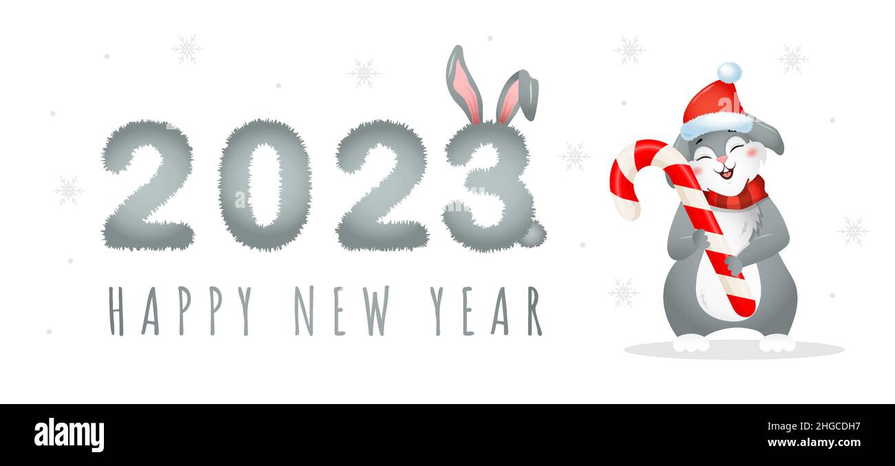 2023 new year card rabbit Stock Vector Images - Alamy