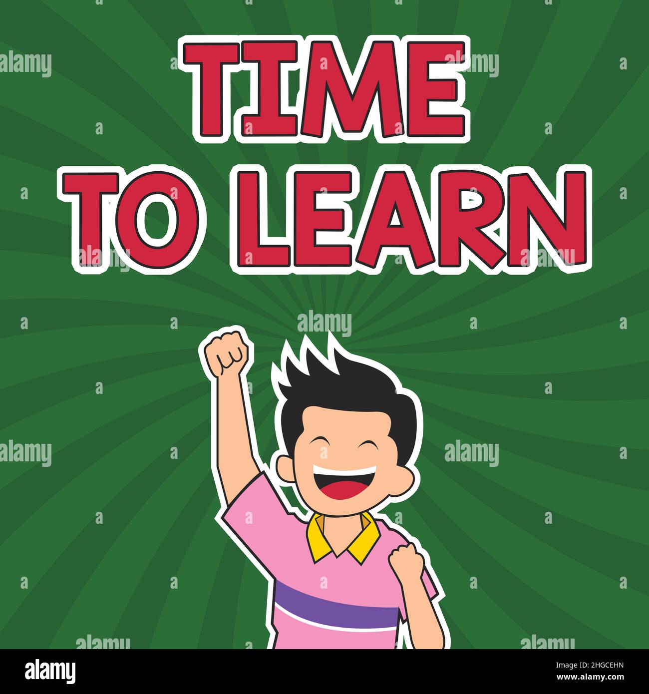 Text caption presenting time to learn concept meaning the need to get 