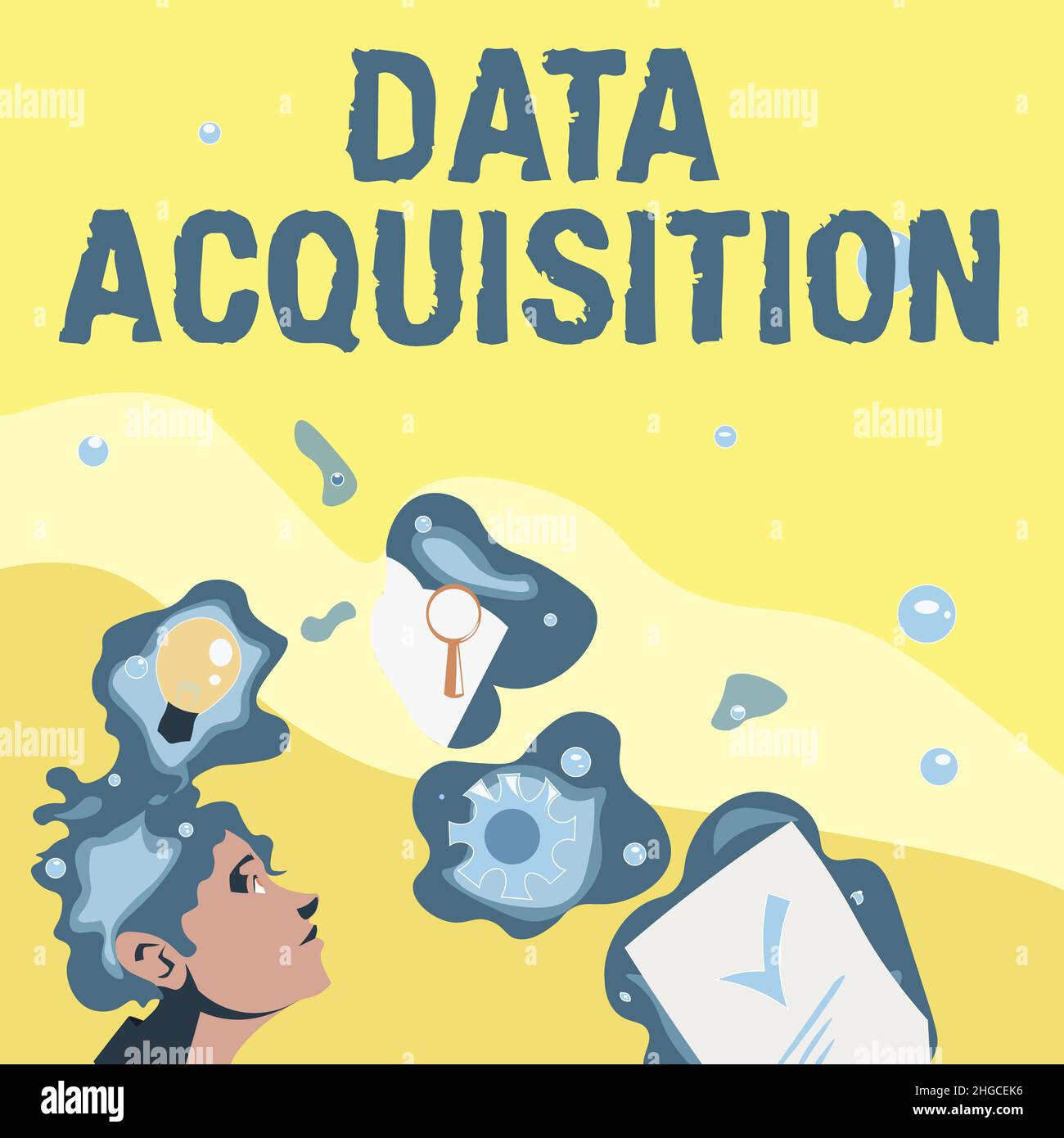 Conceptual display Data Acquisition. Concept meaning way to obtain