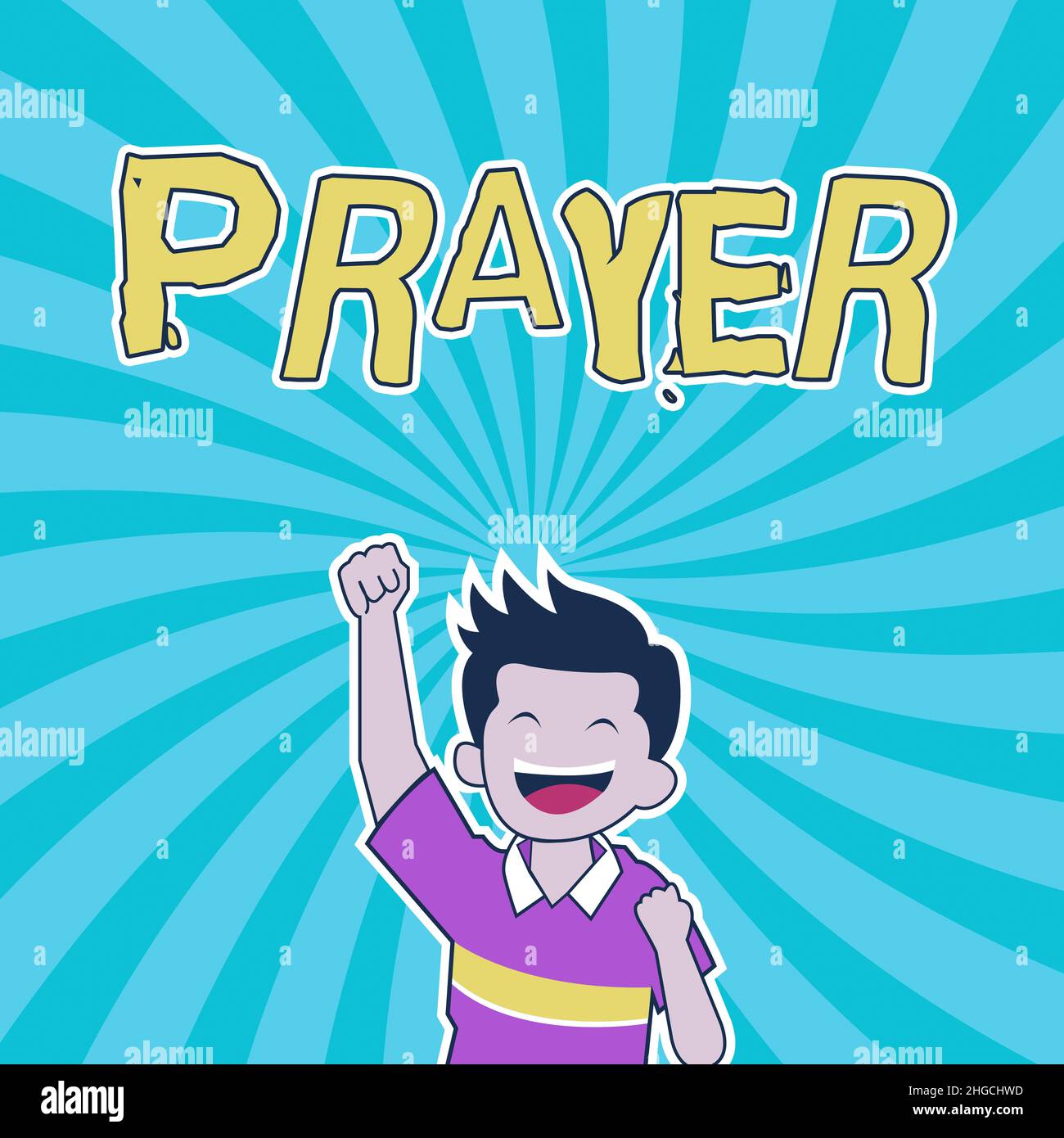 Sign displaying Prayer. Concept meaning solemn request for help or