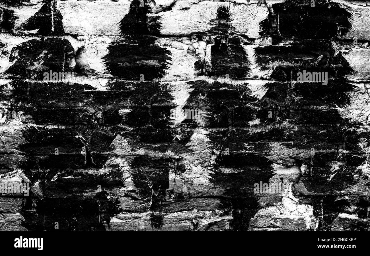 Brick structural wall surface with dark grunge texture for background ...