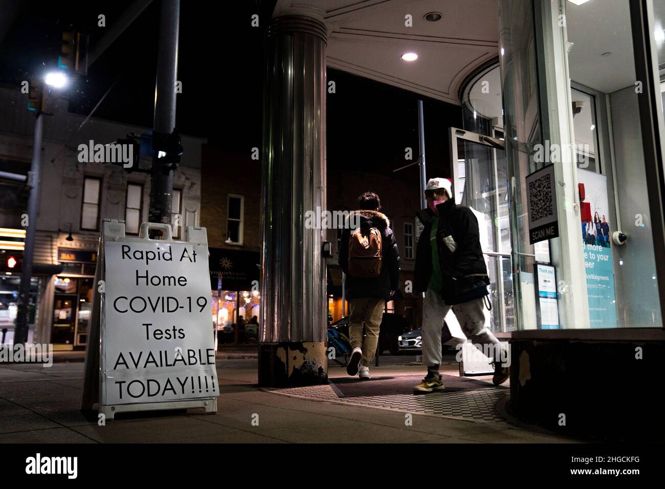 Flowflex COVID19 antigen athome rapid tests line the shelves of