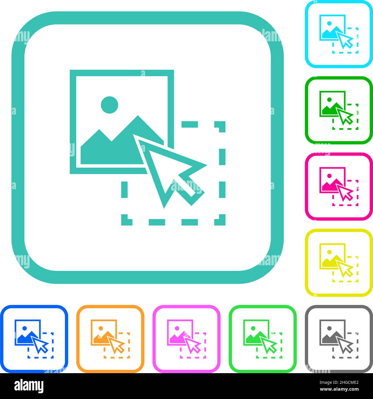 Drag image to upload vivid colored flat icons in curved borders on ...