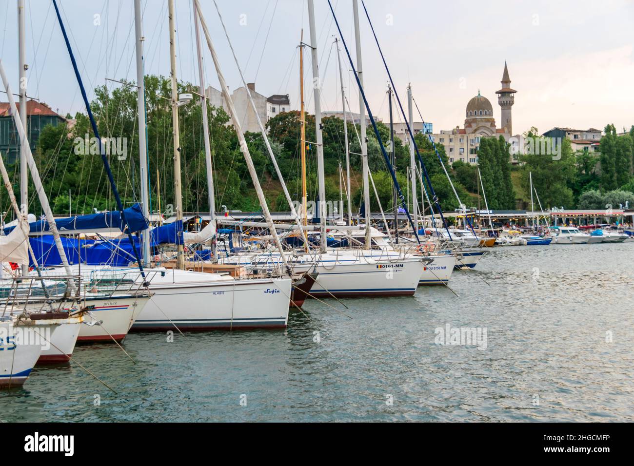 Boats from the Tomis Touristic Port, Constanta, Romania Stock Photo