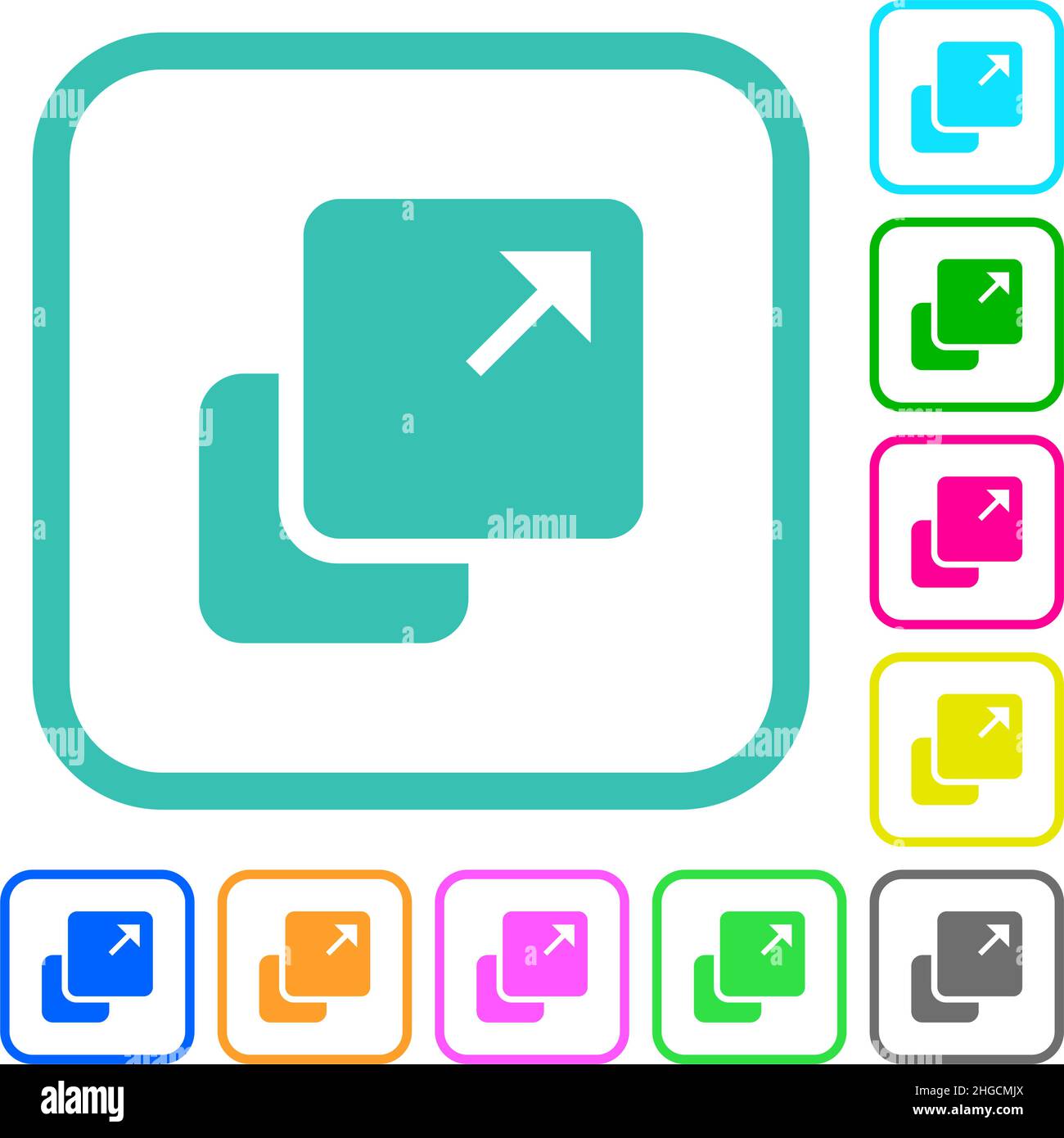 Extend element solid vivid colored flat icons in curved borders on ...