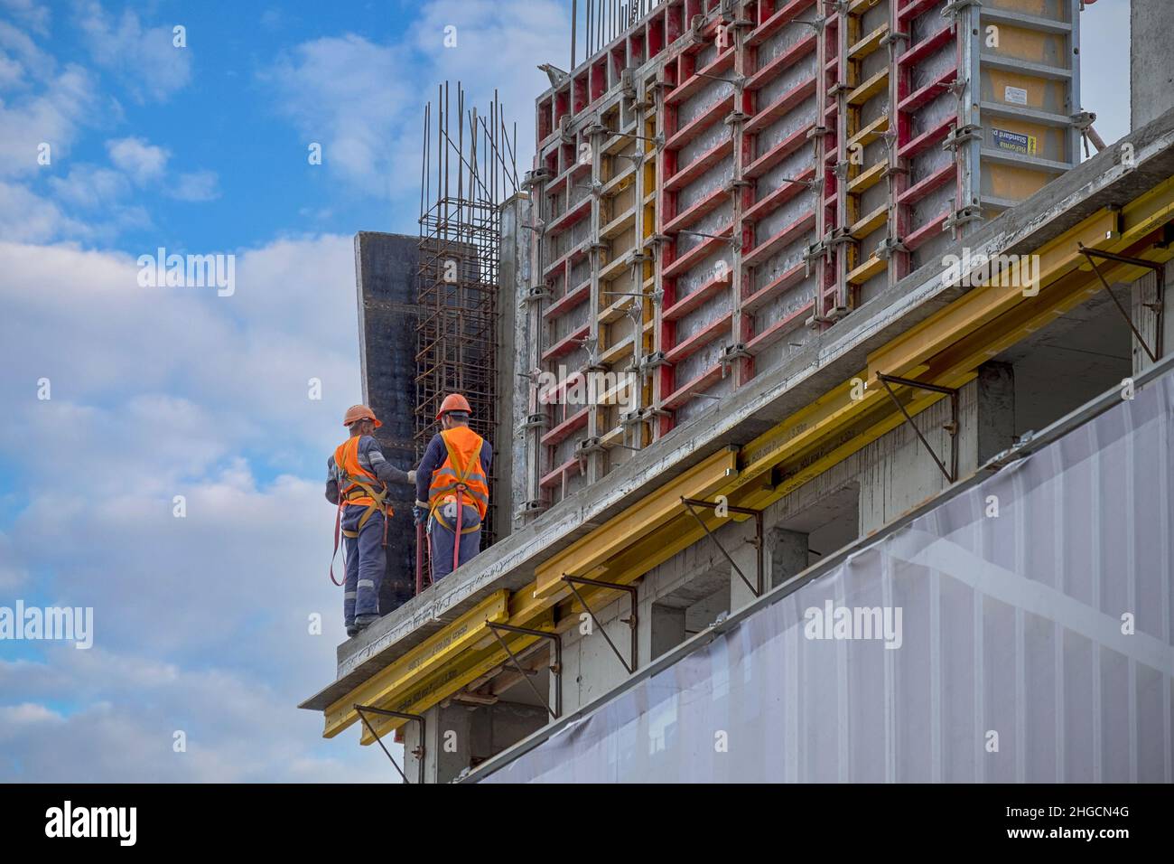 View of the construction of a modern building Stock Photo