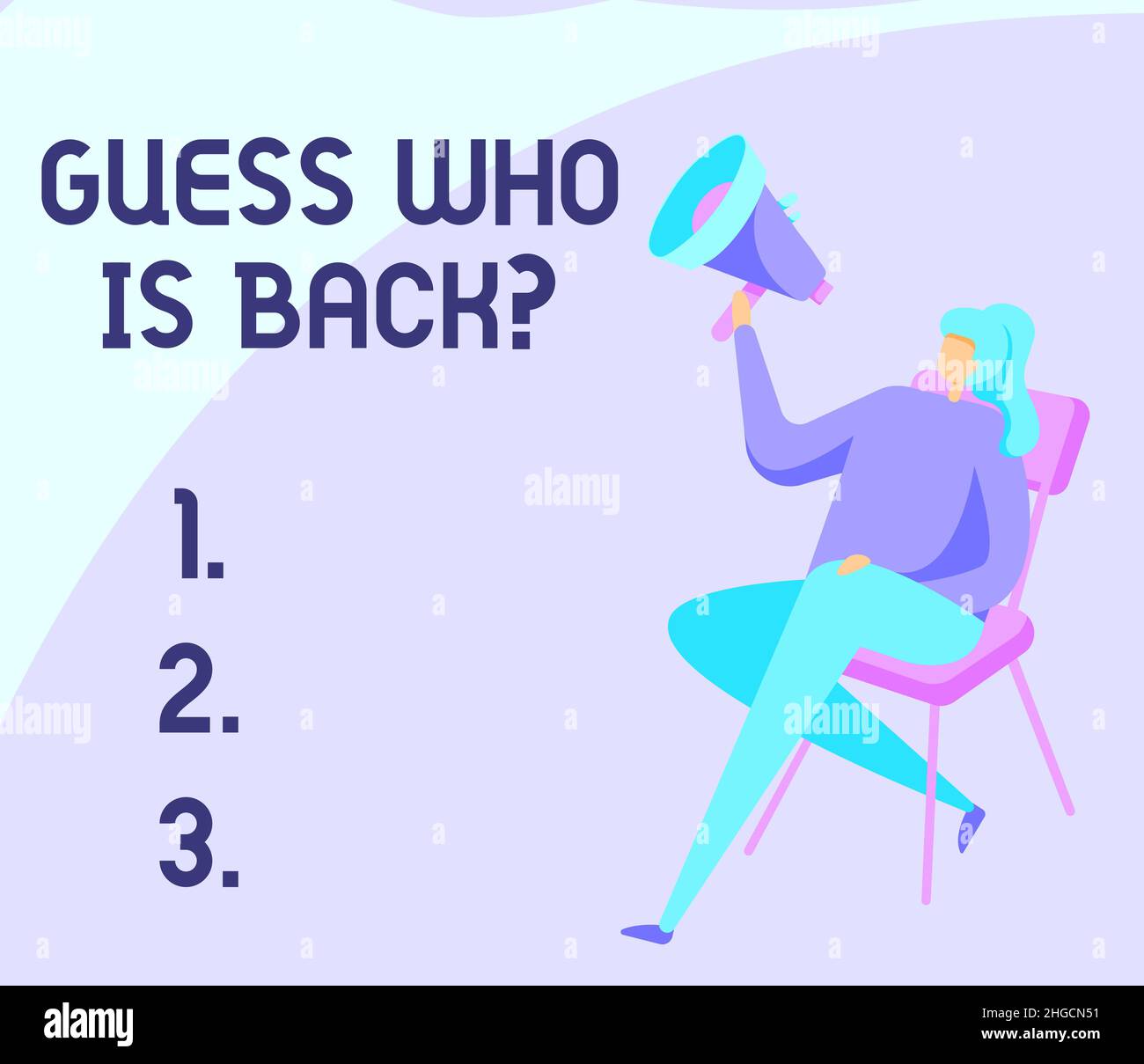 Question Back Conceptual caption Guess Who Is Back Question. Business showcase Asking ...