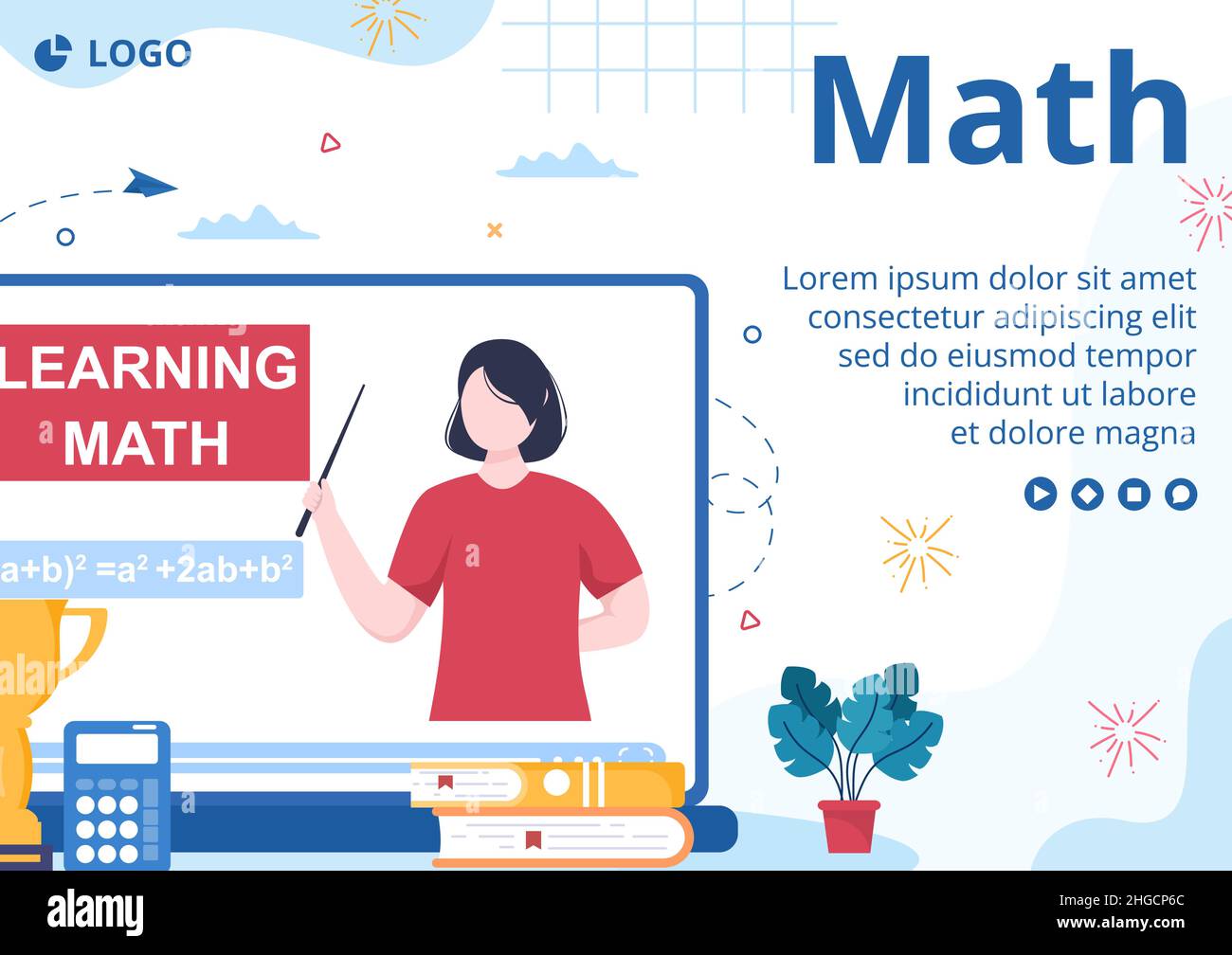 Learning Mathematics Education and Knowledge Brochure Template Flat ...