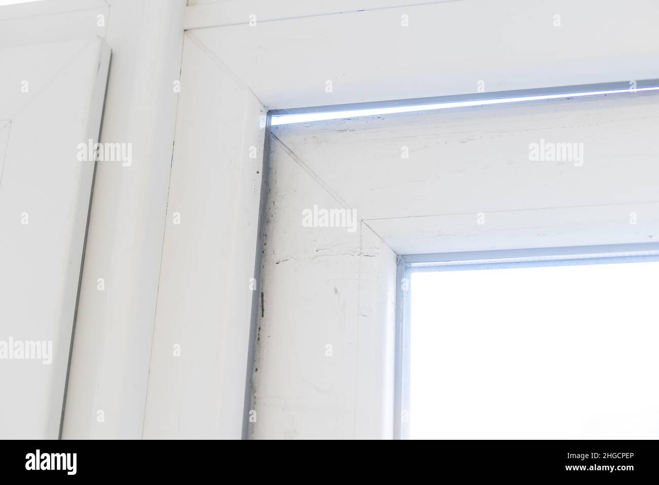 gap and hole in plastic doors Stock Photo Alamy