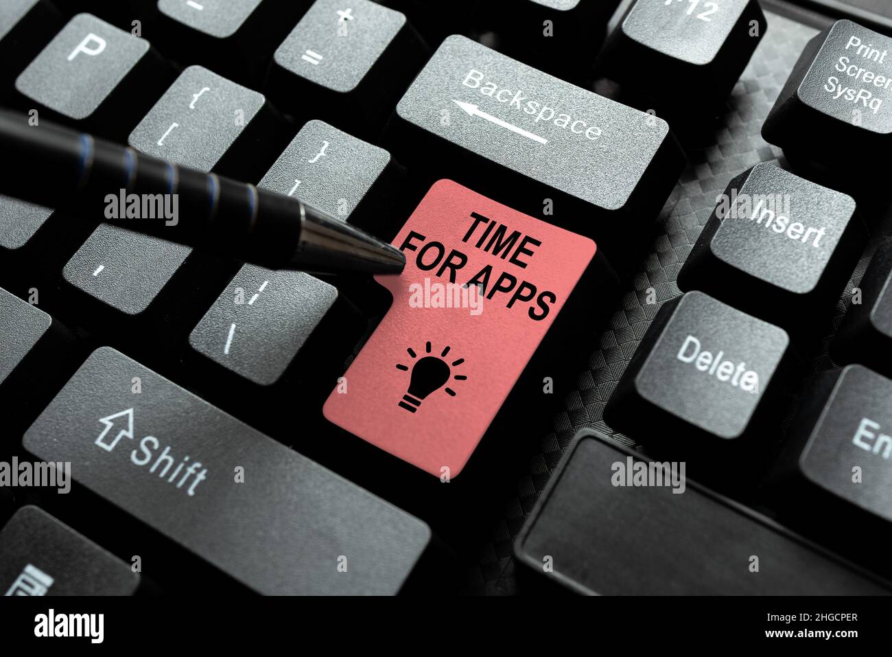 Electronic abstract typist practicing speed typing hi-res stock ...