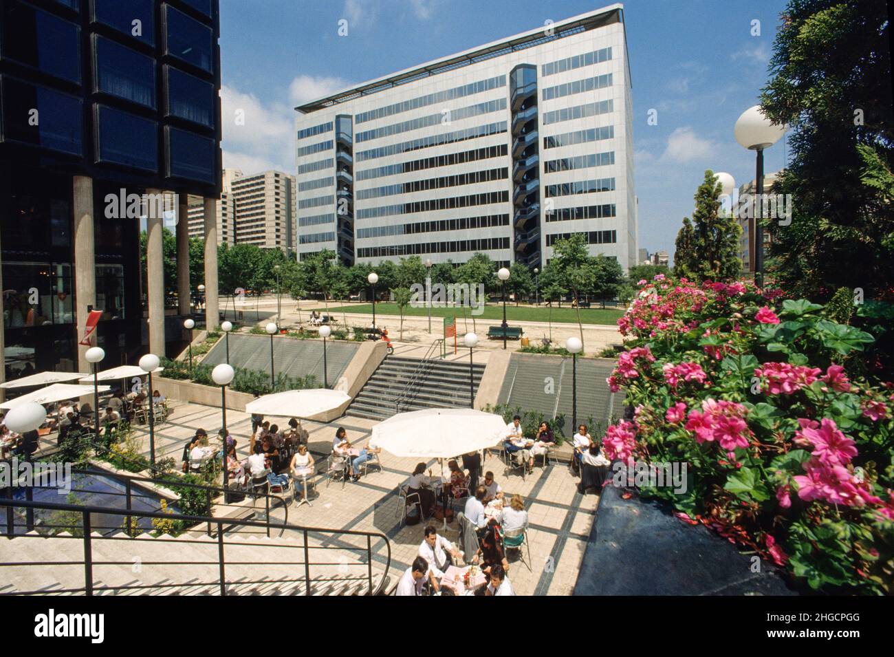 Spain Barcelona modern business district Architect. Claudio Carmona Jordi Mir Valls Rafael Coll Pujol Viaplana Arquitectes Stock Photo