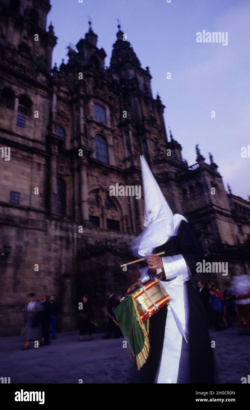 spain Galicia santiago compostele pelgrims and procession sant week easter Stock Photo