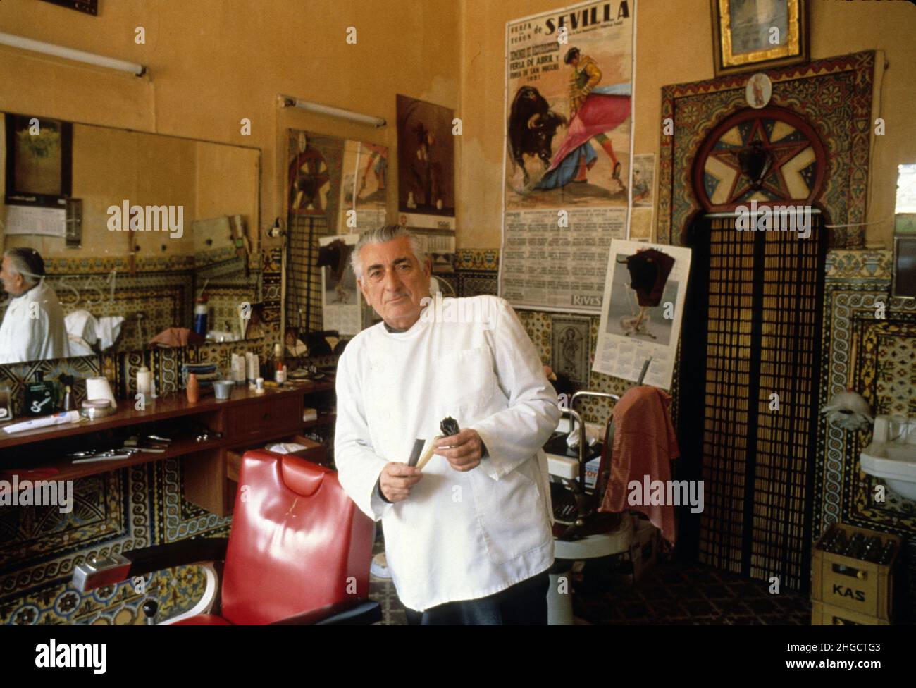 Spain Andalousie seville barber shop Stock Photo Alamy