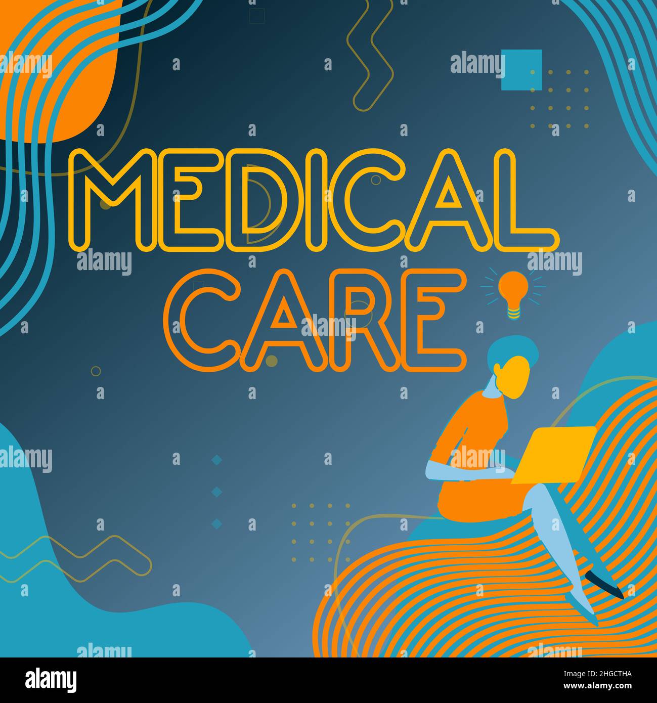 Text caption presenting Medical Care. Concept meaning the professional attention of medical