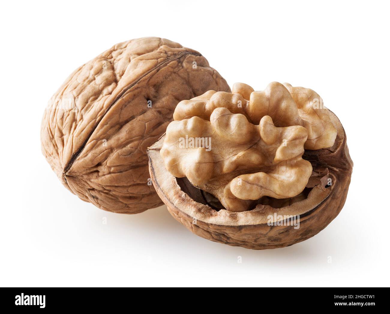 Walnuts isolated on white background with clipping path Stock Photo