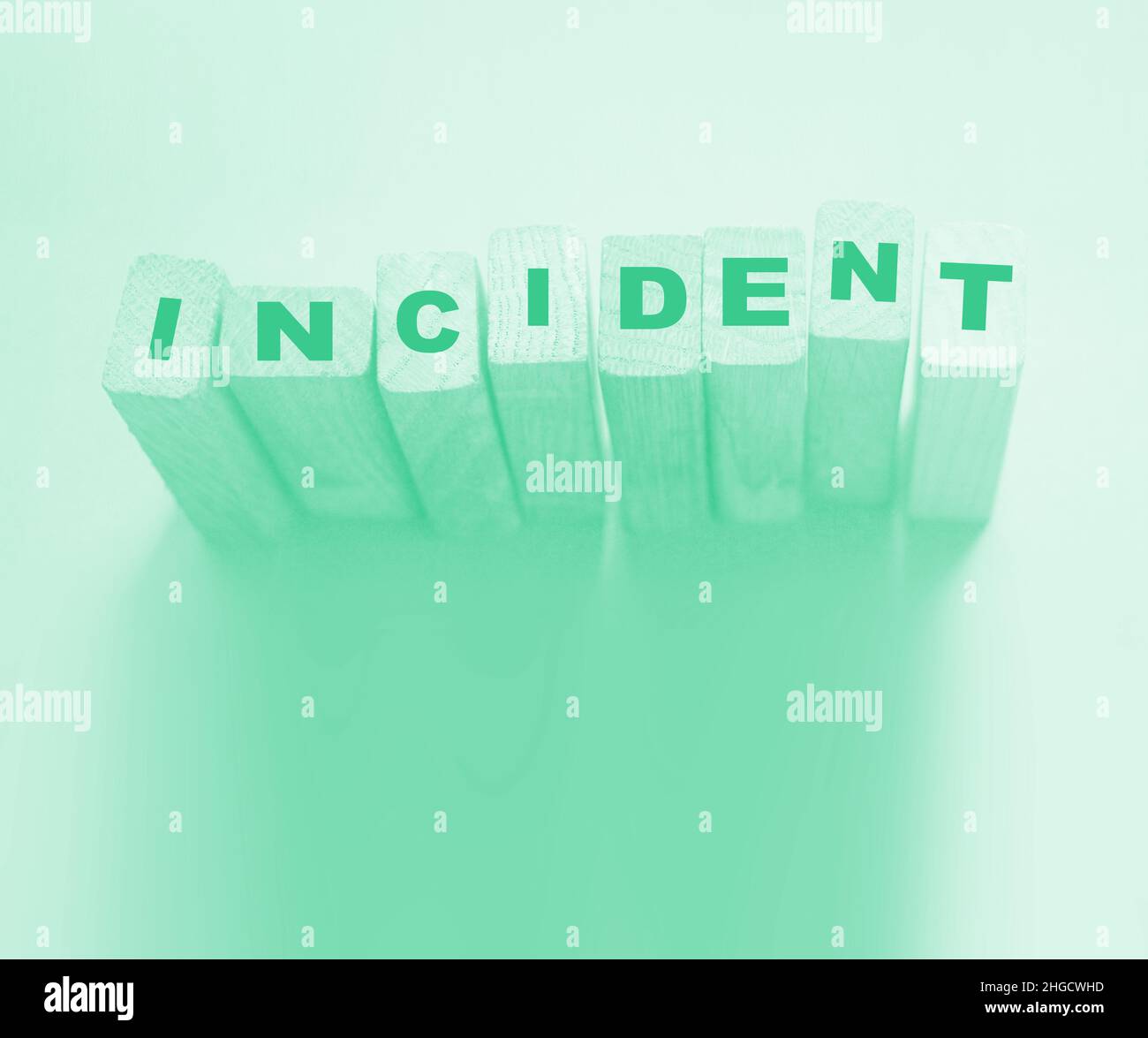 INCIDENT word made with wooden building block. Insurance concept Stock
