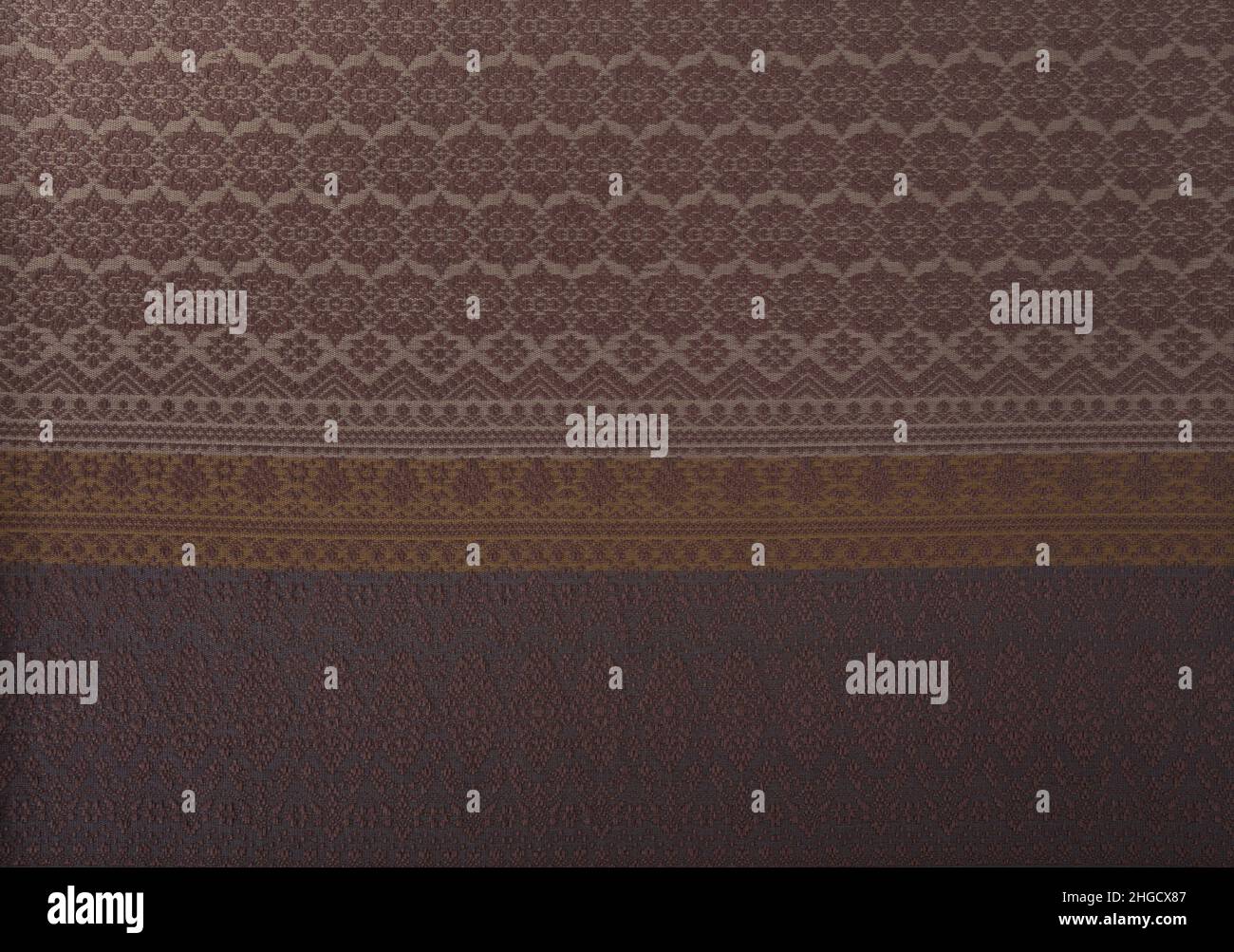 Close up of texture of Thai cotton knitted seamless pattern fabric. Top view for background. Stock Photo