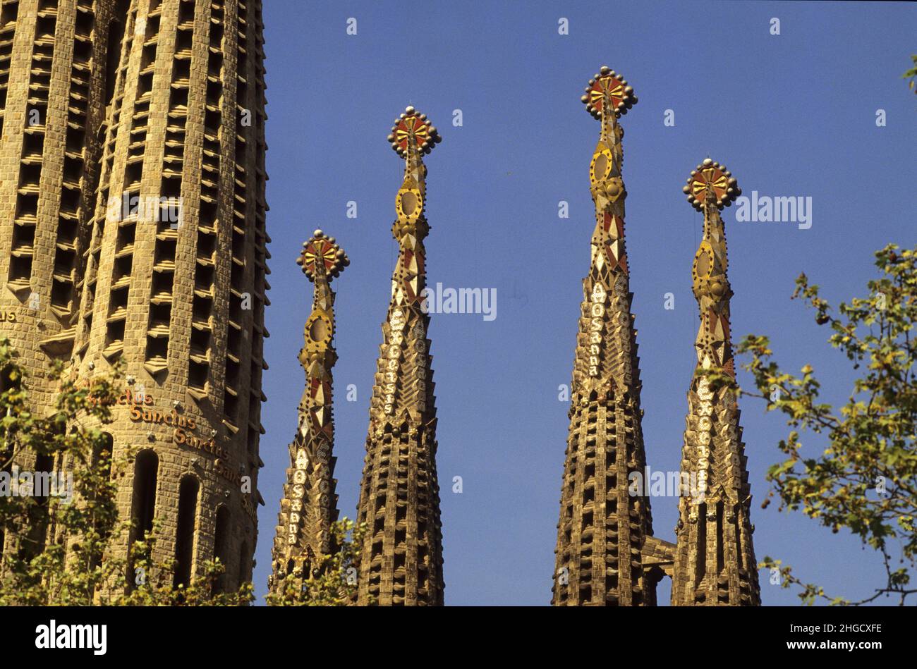 Spain Barcelona Sagrada Familia detail Antoni Gaudi Architect Stock Photo