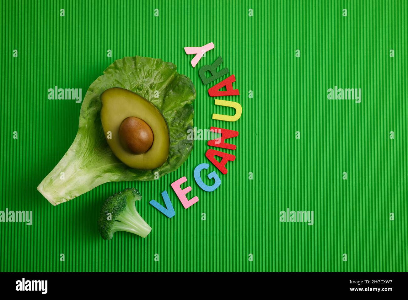 Vegan diet month in january called Veganuary. Veganuary background