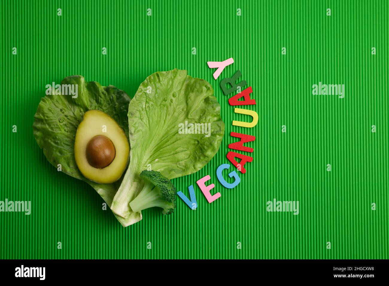 Vegan diet month in january called Veganuary. Veganuary background