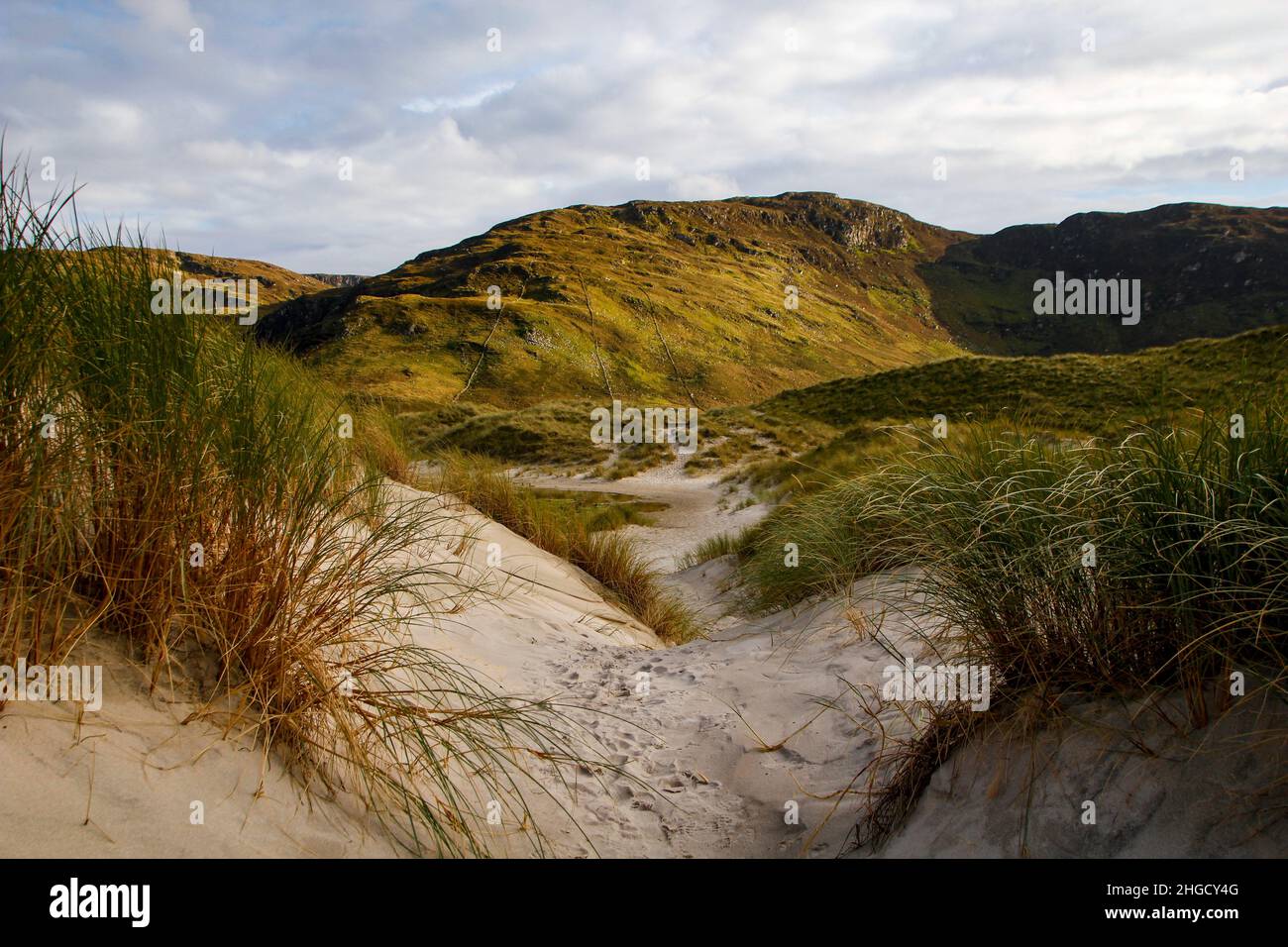 Footpath leading to Maghera beach and caves, County Donegal, Ireland ...
