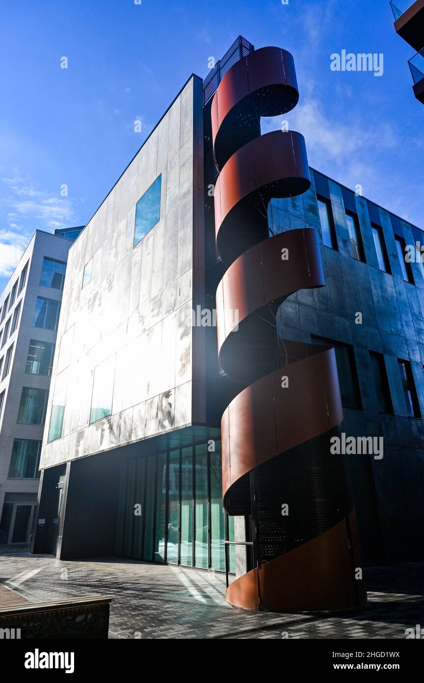 The newly built Circus Street development in Brighton city centre with residential homes plus office and retail units Stock Photo