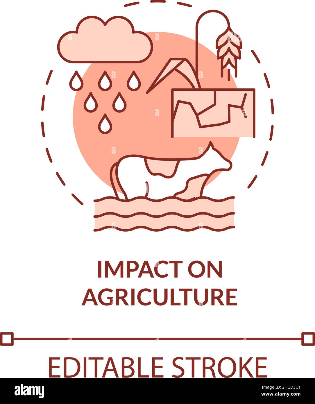 Impact on agriculture red concept icon Stock Vector Image & Art - Alamy